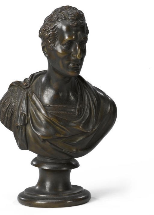 A BRONZE BUST OF THE DUKE OF WELLINGTON