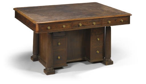 A GEORGE IV MAHOGANY LIBRARY DESK