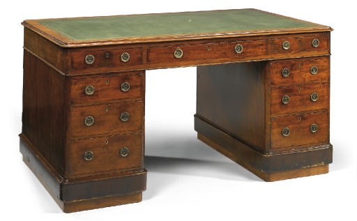A EARLY VICTORIAN MAHOGANY PARTNERS' DESK
