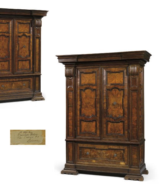 A PAIR OF ITALIAN WALNUT ARMADIO