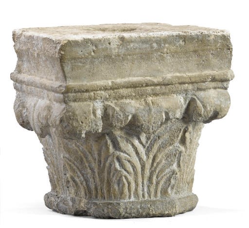 A ROMAN WHITE MARBLE CAPITAL