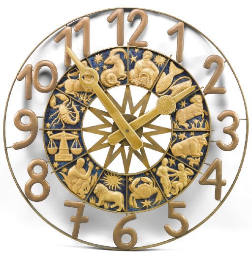 A LARGE ITALIAN BRONZE AND REPOUSSE COPPER CLOCK FACE DIAL