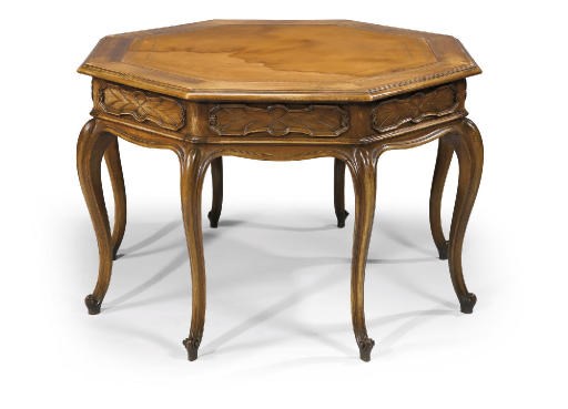 A NORTH ITALIAN WALNUT OCTAGONAL CENTRE TABLE