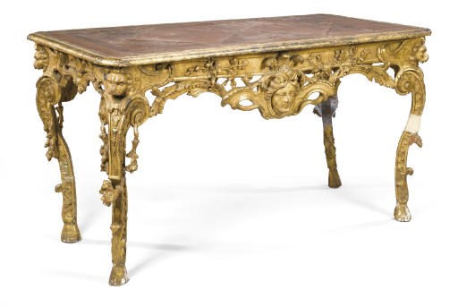 A NORTH ITALIAN CARVED GILTWOOD CENTRE TABLE