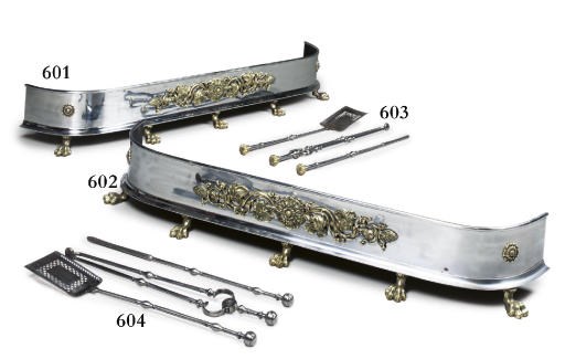 A SET OF LATE GEORGE II STEEL FIRE-IRONS