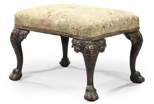 A MAHOGANY STOOL