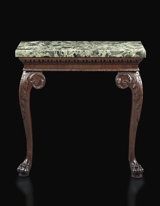 A LATE GEORGE II MAHOGANY CONSOLE TABLE