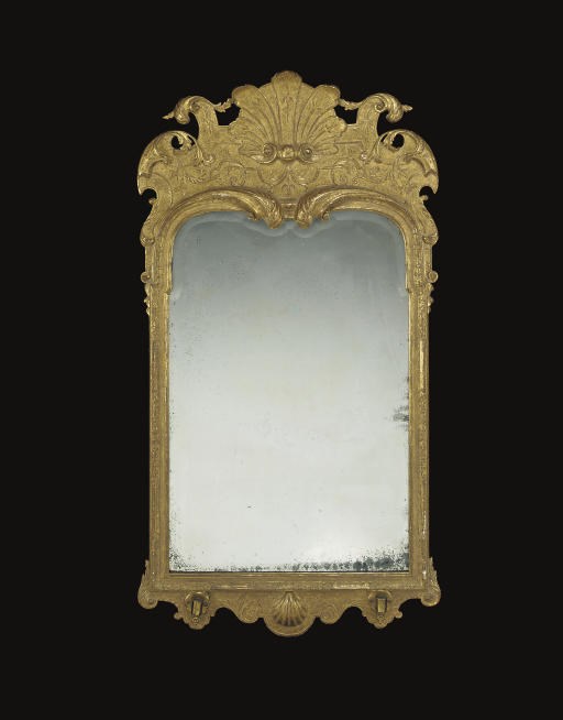 A GEORGE I GILT-GESSO MIRROR