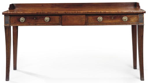 A REGENCY BRASS-MOUNTED AND EBONISED MAHOGANY SERVING-TABLE