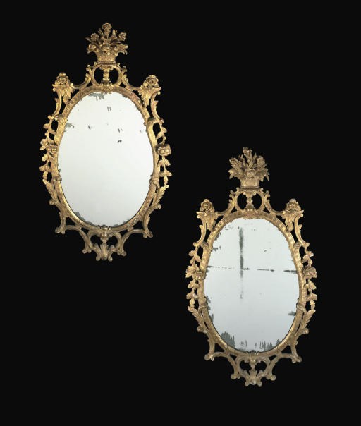 A PAIR OF GEORGE III GILTWOOD MIRRORS