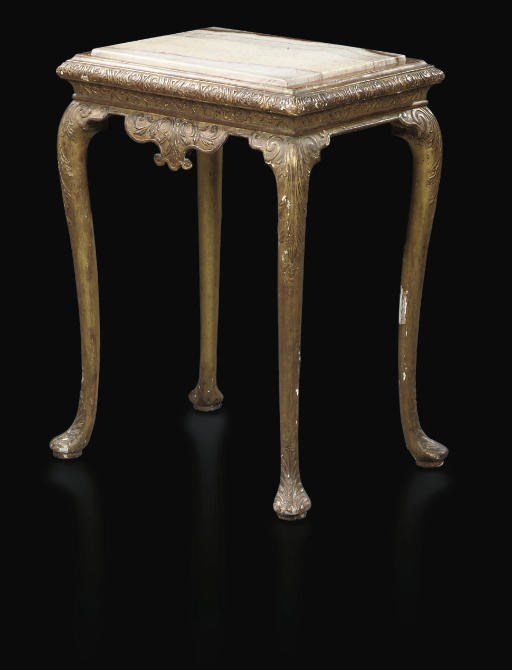 A GEORGE I GILTWOOD SIDE TABLE