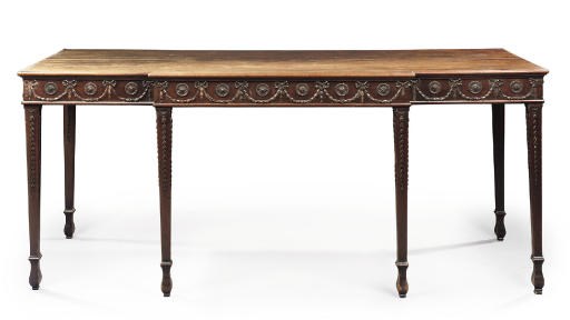 A GEORGE III MAHOGANY BREAKFRONT SERVING-TABLE