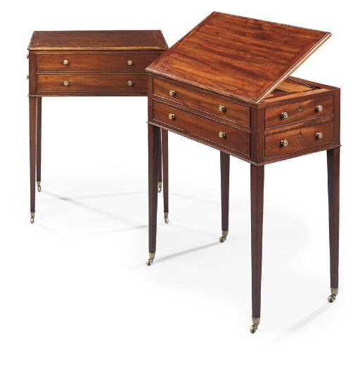 A PAIR OF GEORGE III MAHOGANY READING-TABLES