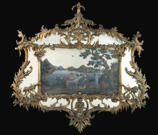 A CHINESE-EXPORT REVERSE-PAINTING-ON-GLASS