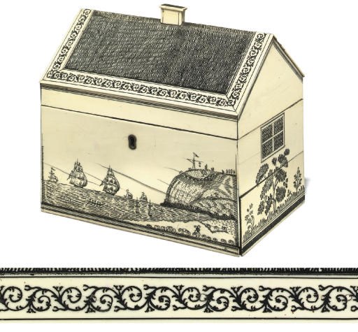 AN INDIAN ENGRAVED IVORY WORK-BOX