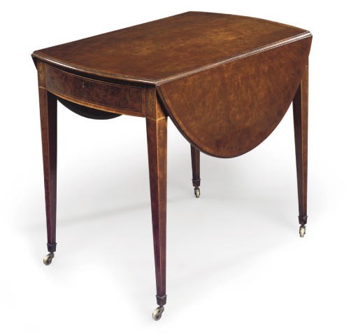 A GEORGE III BURR-MAHOGANY PEMBROKE TABLE