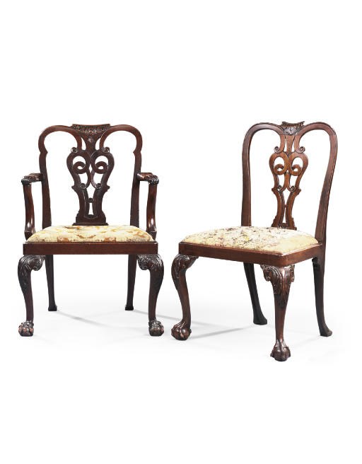 A SET OF SIX EARLY GEORGE III MAHOGANY DINING-CHAIRS