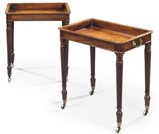 A PAIR OF REGENCY MAHOGANY STANDS
