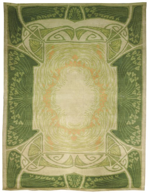 A JUGENDSTIL MACHINE WOVEN WOOLLEN CARPET, c.1900
