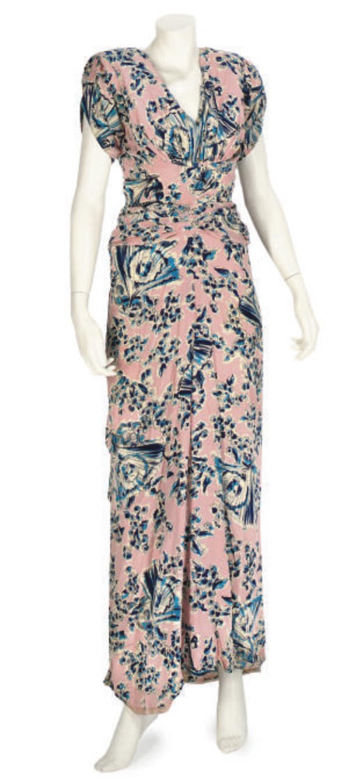 A LONG PRINT DRESS, 1930S