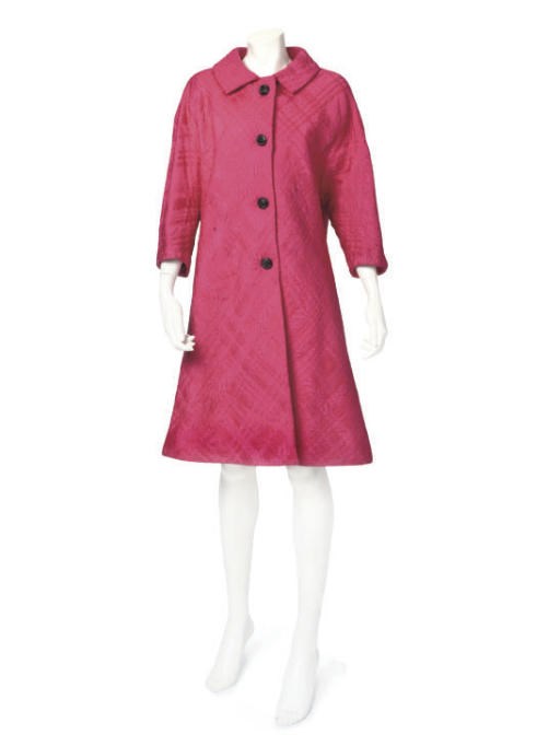 SCHIAPARELLI, A SHOCKING PINK SWING COAT, C1960