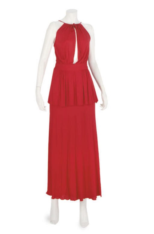GINA FRATINI, A RED JERSEY DRESS, 1970s