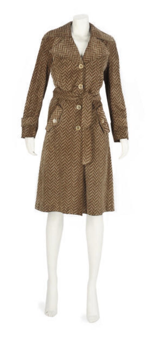 LOEWE, A PRINTED SUEDE TRENCH COAT