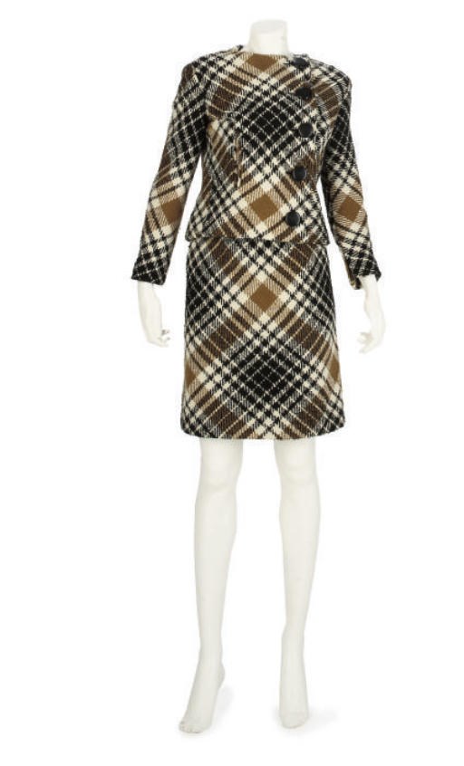 PIERRE CARDIN, A CHECK WOOL SUIT, 1960S