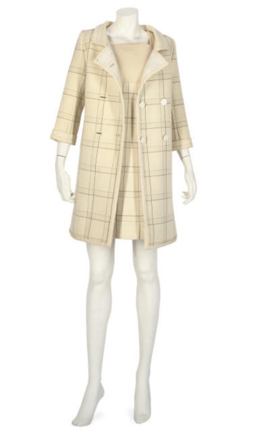 COURREGES, A CREAM WOOL ENSEMBLE