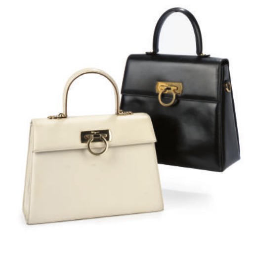 FERRAGAMO, TWO KELLY-STYLE HANDBAGS