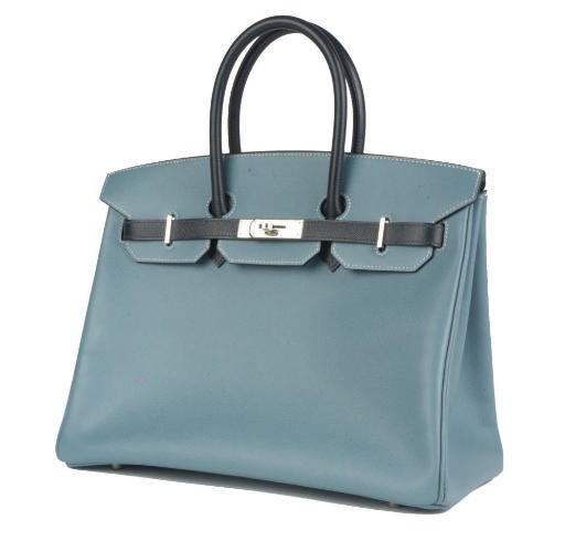 HERMÈS, A BLUE JEAN-AND-NAVY BIRKIN