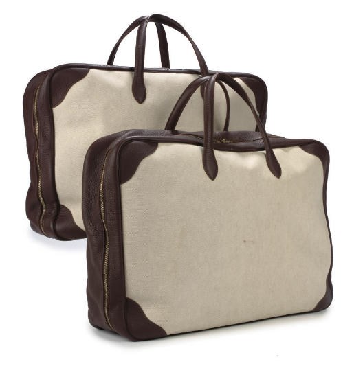 HERMÈS, A PAIR OF SOFTSIDED SUITCASES