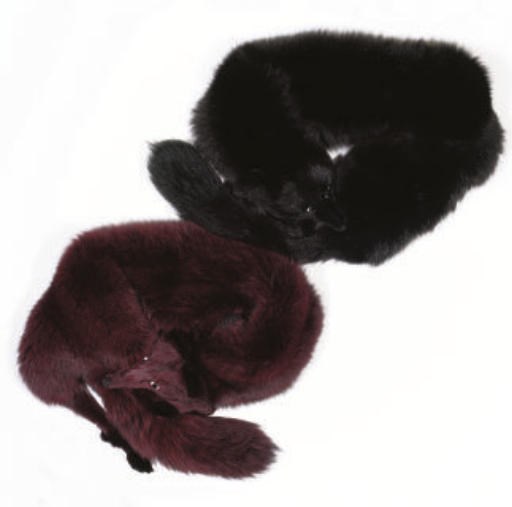 CHRISTIAN DIOR, TWO FOX STOLES