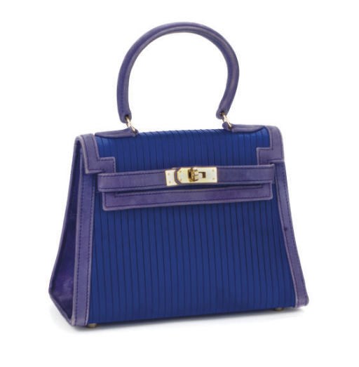 HERMÈS, A LILAC SILK MINI KELLY BAG