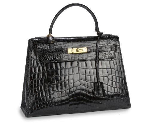 HERMÈS, A BLACK CROCODILE KELLY BAG