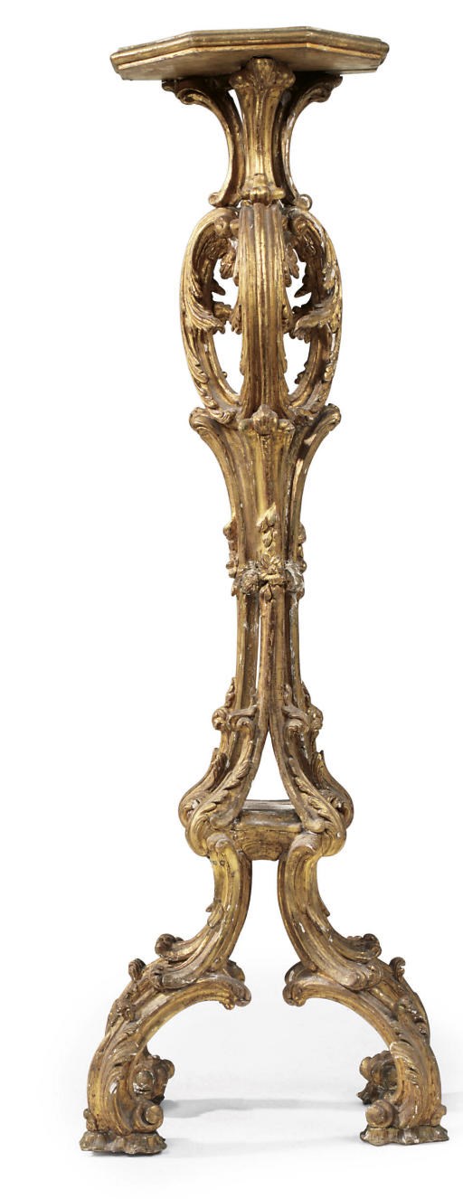 A GEORGE III GILTWOOD TORCHÈRE