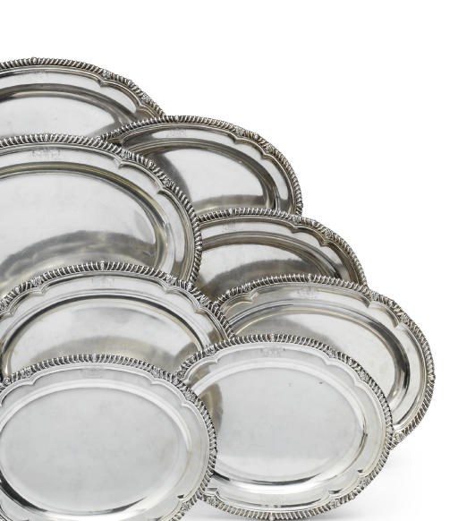 A SET OF EIGHT GEORGE IV SILVER MEAT-DISHES