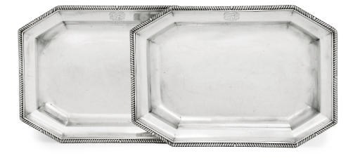 A PAIR OF GEORGE III SILVER MEAT-DISHES