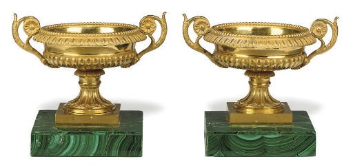 A PAIR OF RUSSIAN ORMOLU TAZZE