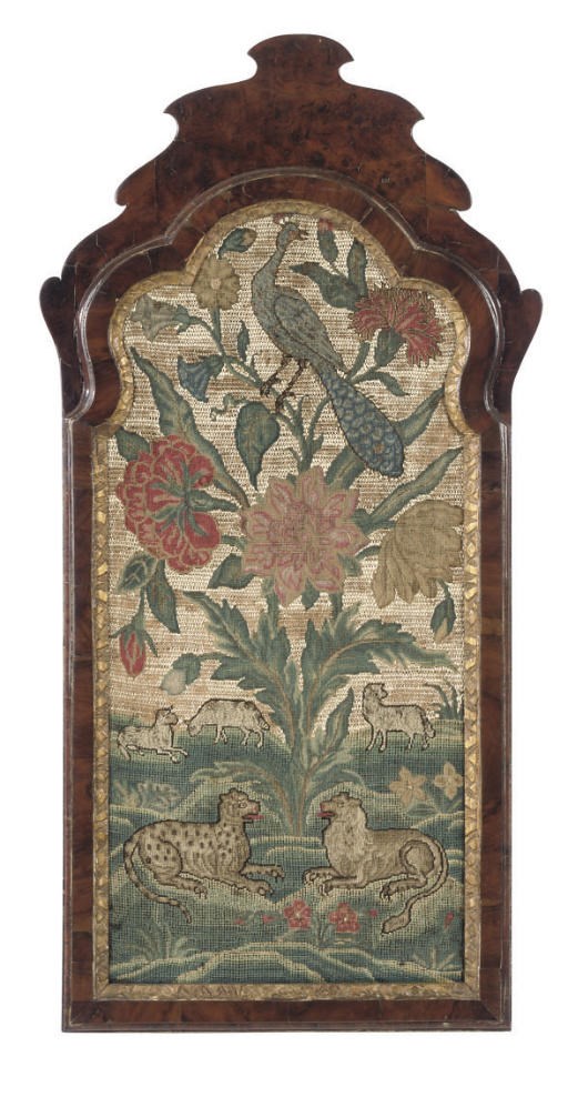 A QUEEN ANNE PETIT-POINT AND LONGSTITCH PANEL