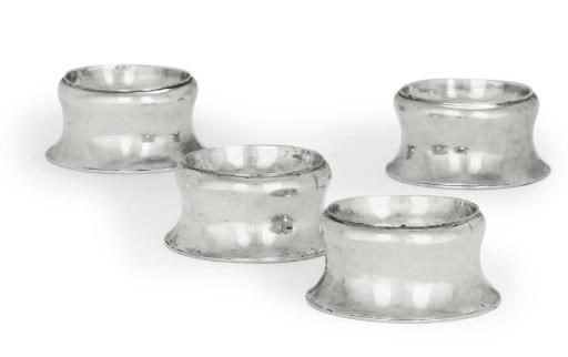 A SET OF FOUR GEORGE I SILVER TRENCHER-SALTS