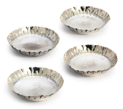 A SET OF FOUR GEORGE II SILVER EPERGNE-DISHES