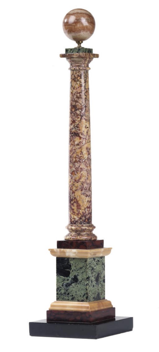 AN ITALIAN SPECIMEN MARBLE COLUMN
