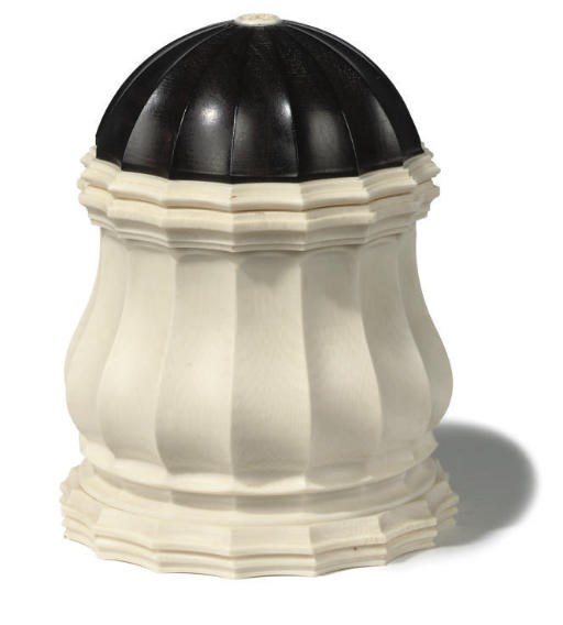 A VICTORIAN IVORY AND EBONY BOX
