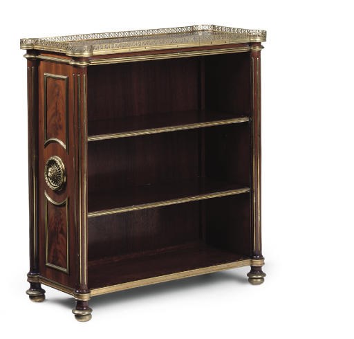 A REGENCY BRASS-MOUNTED MAHOGANY DWARF BOOKCASE