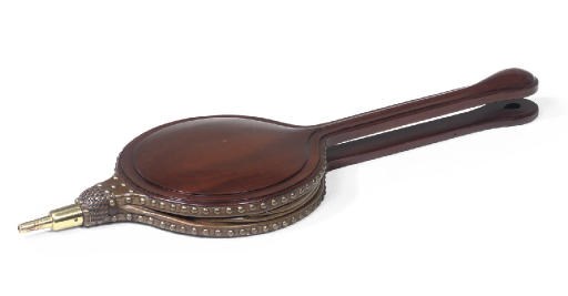 A LARGE SET OF MAHOGANY BELLOWS