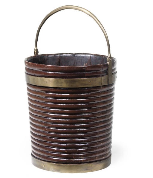 A REGENCY MAHOGANY AND BRASS-BOUND BUCKET