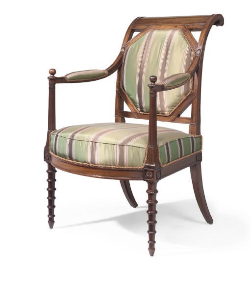 A DIRECTOIRE MAHOGANY FAUTEUIL