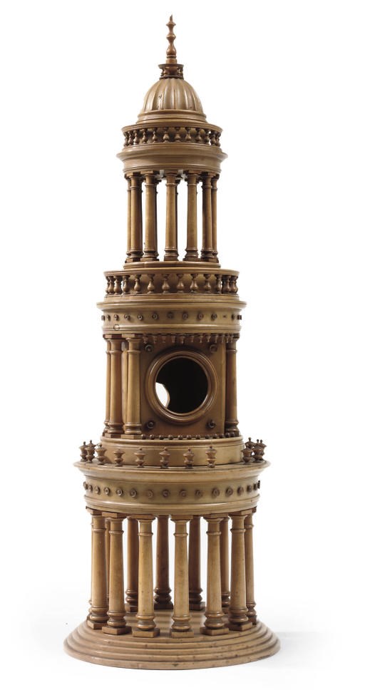 A FRUITWOOD AND BIRD'S-EYE MAPLE WATCH-STAND