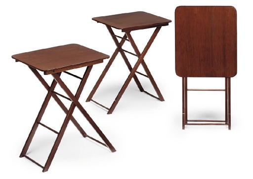 NINE FOLDING OCCASIONAL TABLES